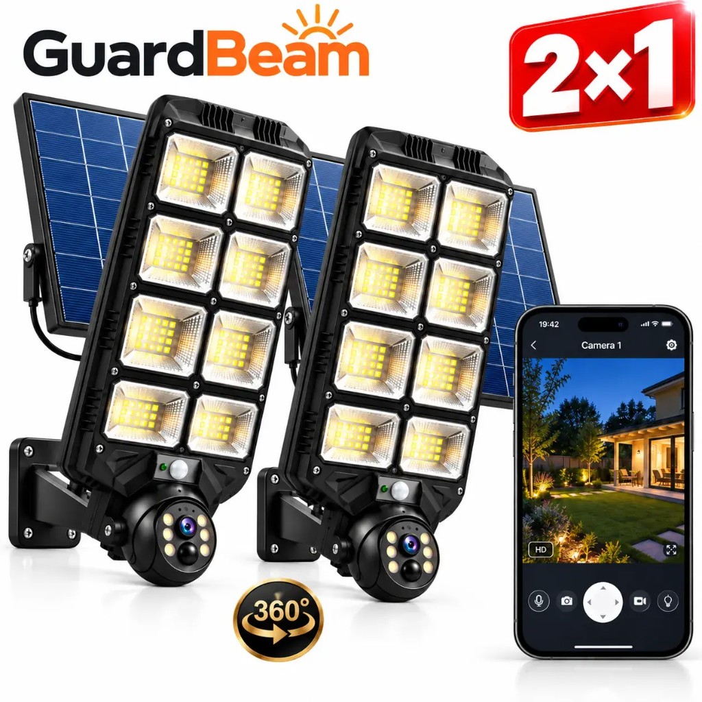 Kit GuardBeam 2x1 con due unità solari, controllo app e visione 360°