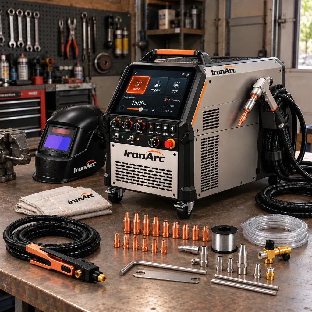 IronArc aparat portabil de sudură laser 3 în 1 cu kit accesorii