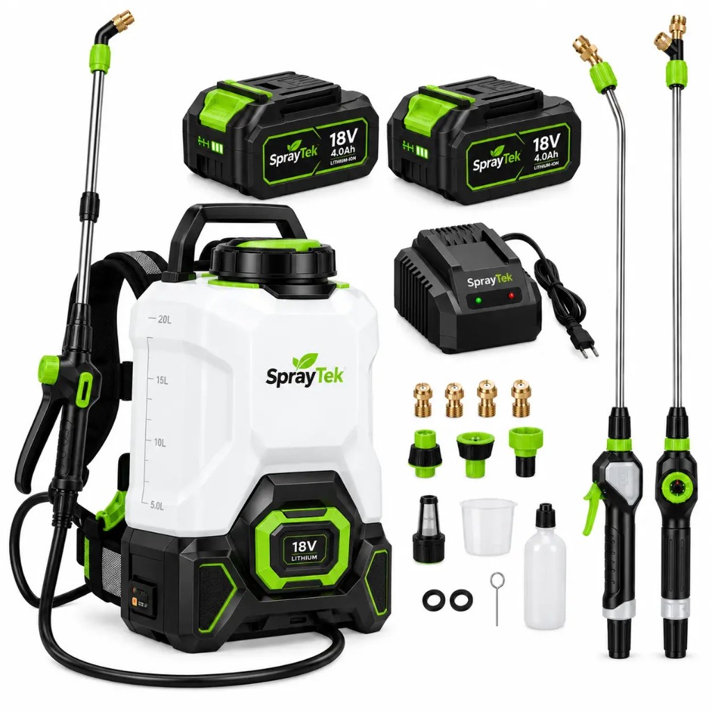 Complete SprayTek sprayer kit with accessories