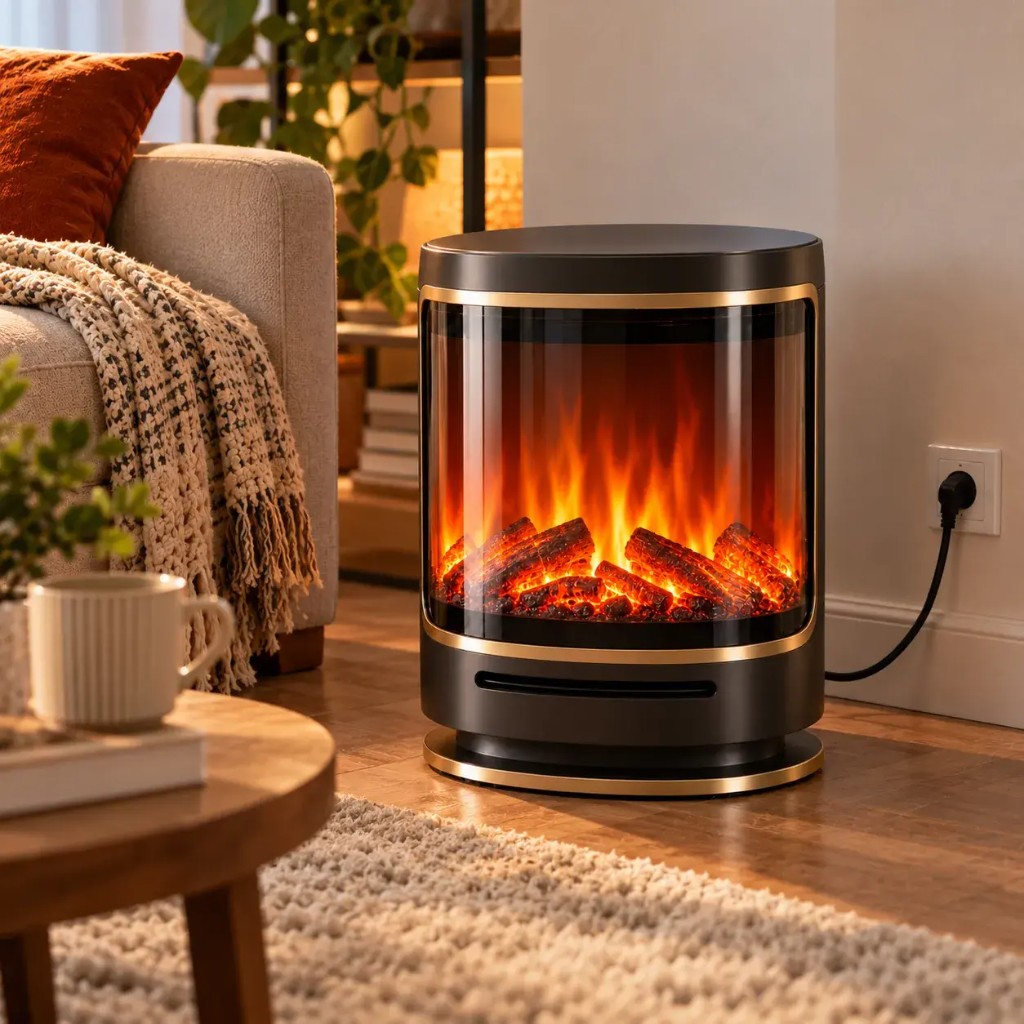 VelvaFlame enchufada en salón moderno