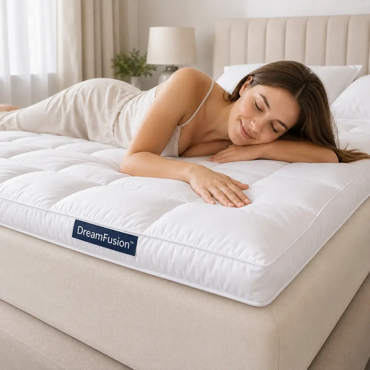 DreamFusion soft elastic ergonomic mattress topper